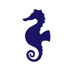 Sea Horse creative vector illustration,Sea animal color icons in trendy flat style