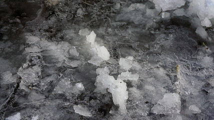 Falling air temperatures in winter, air temperatures below zero,
