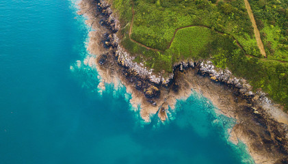 Vue aérienne des côtes bretonnes, Bretagne