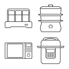 Isolated object of equipment and domestic symbol. Collection of equipment and kitchen stock vector illustration.
