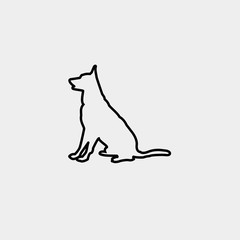 dog sitting icon vector illustration and symbol for website and graphic design