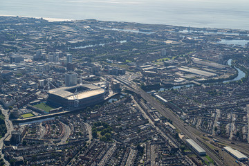Aerial views of Cardiff City Centre
