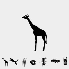 giraffe icon vector illustration and symbol for website and graphic design
