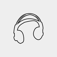 headphones icon vector illustration and symbol for website and graphic design