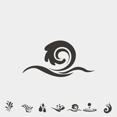 ocean waves icon vector illustration and symbol for website and graphic design
