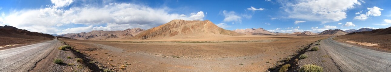 Pamir highway or pamirskij trakt. Pamir mountains