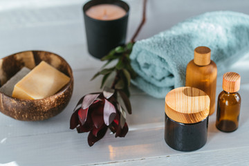 Zero waste concept. Plastic free hygiene essentials.