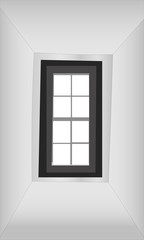 Indoor realistic window digital art. Window display