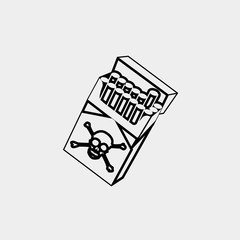 pack of cigarette icon vector illustration and symbol for website and graphic design