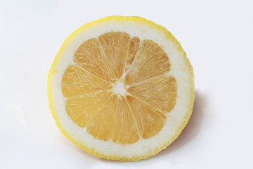 slice of lemon isolated on white background