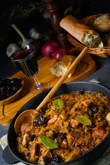 A real Polish 'Bigos,'after an old recipe with dried plums and wine.