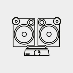 Fototapeta premium sound system icon vector illustration and symbol for website and graphic design
