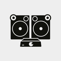 sound system icon vector illustration and symbol for website and graphic design