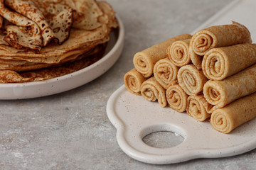 Traditional Ukrainian or Russian pancakes.