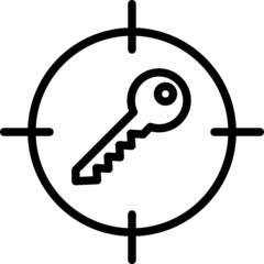 keyword icon, vector line illustration