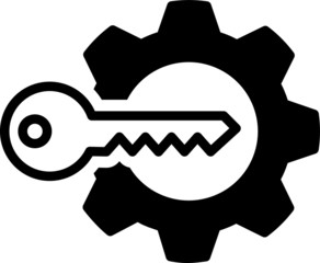 Key Gear Icon, vector illustration