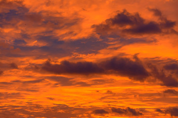 Unusually colorful sunrise in St. Petersburg at the beginning of