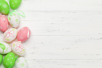 Obraz na płótnie Canvas Easter greeting card with eggs