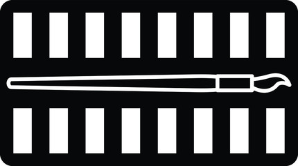 Watercolor paint box icon vector