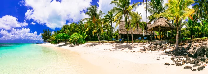 Cercles muraux Le Morne, Maurice Perfect tropical getaway - stunning Mauritius island with great beaches and turquoise sea