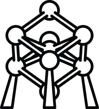 atomium icon, vector line illustration	