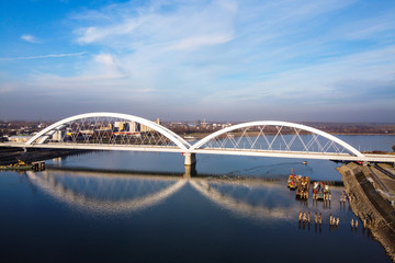 Fototapeta na wymiar aerial view of bridge and city