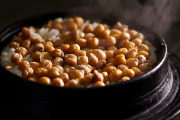 Chick pea on steamed rice 