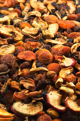 Dried fruits background and texture.