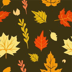 Autumn seamless pattern vector art background