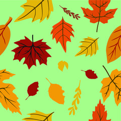 Autumn seamless pattern vector art background