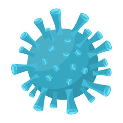 Wuhan coronavirus 2019-nCoV isolated on white background. Blue virus bacteria. Dangerous chinese nCoV coronavirus. Vector illustration for any design