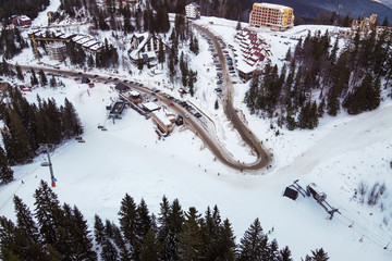 Aerial view of moutain resort