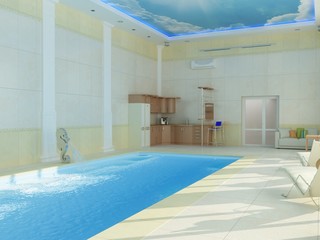 Design of a room with a pool