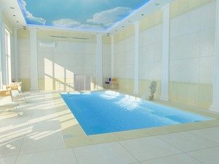 Design of a room with a pool