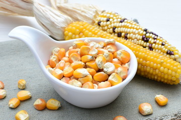 natural corn cob colored and shelled