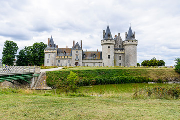 Fototapeta na wymiar view of the castle and gardens of sully sur loire