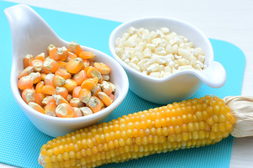 natural corn cob colored and shelled