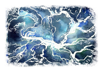water flow, hand draw watercolor background