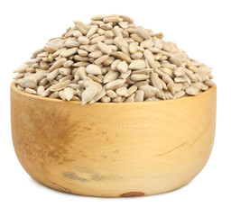 Sunflower seeds isolated on white background