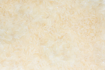 Rice isolated on white background, top view.