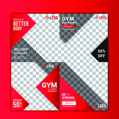 Gym social media post template collection