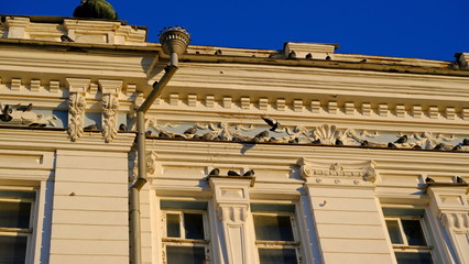 Elements and details of the facade of buildings in Russia