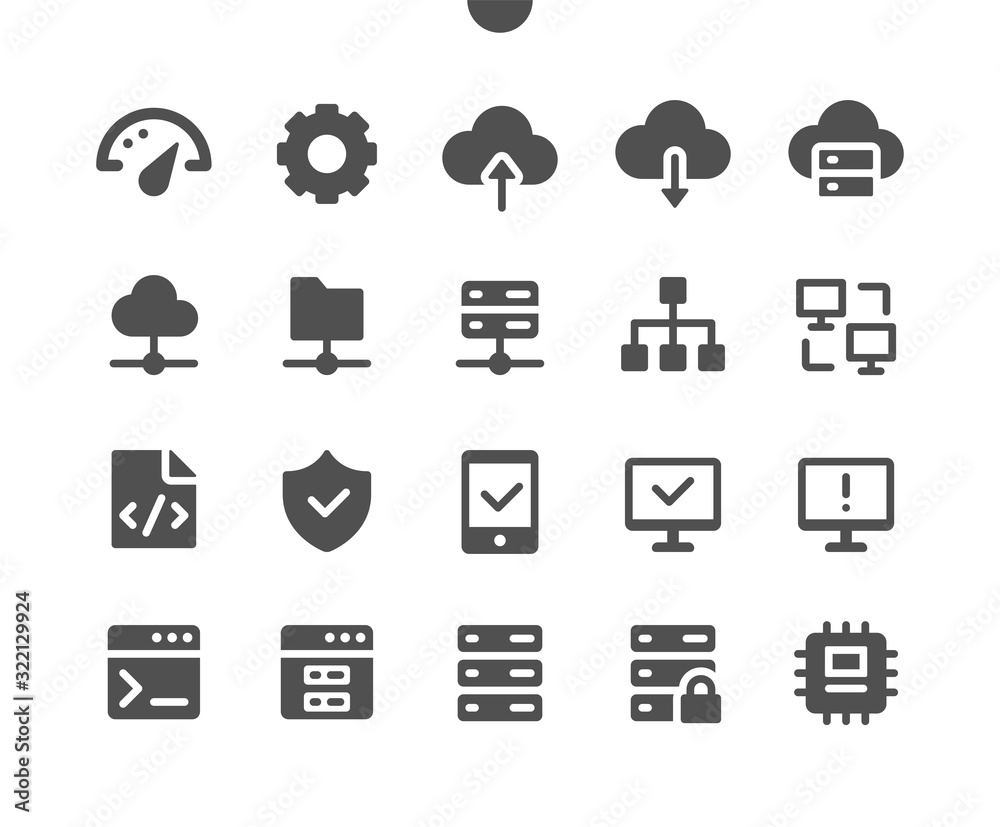 Poster hosting ui pixel perfect well-crafted vector solid icons 48x48 ready for 24x24 grid for web graphics