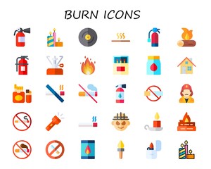 burn icon set