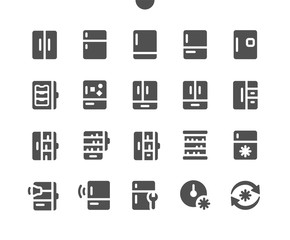 Fridge v1 UI Pixel Perfect Well-crafted Vector Solid Icons 48x48 Ready for 24x24 Grid for Web Graphics and Apps. Simple Minimal Pictogram