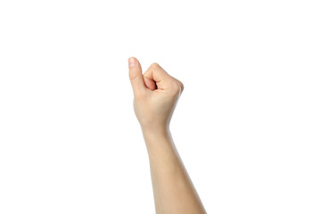 Obraz premium Female hand isolated on white background. Gestures
