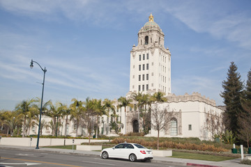 Fototapeta na wymiar City hall of the Beverly Hills, Ca on January 4, 2014. Beverly Hills is world-famous for its luxurious culture and famous residents