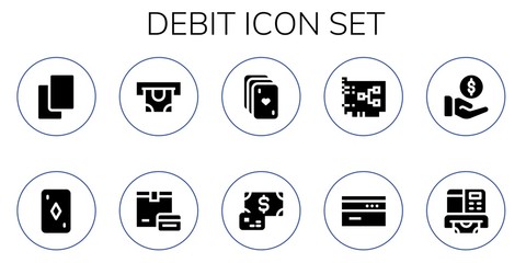 debit icon set
