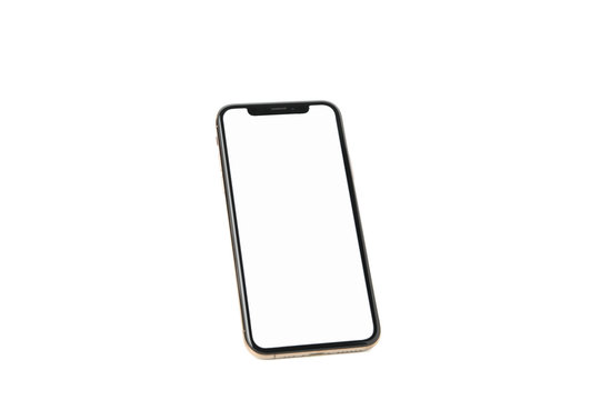 Phone with empty screen isolated on white background