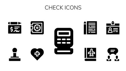 Modern Simple Set of check Vector filled Icons